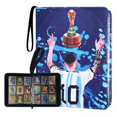 2026 Soccer Card Binder 900 pocket - Sports Trading Collectible Album with Zipper and Wrist Strap, Storage Book for Soccer Fans, Removable Sleeves, Pockets Card Holder for Game and Sports - (9P - Mes)