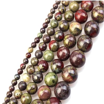 4 6 8 10 12mm Natural Dragon Blood Jasper Gemstone Gem Round Loose Beads for Making 1 Strand 15",Natural Dragon Blood,8mm X 42Pcs