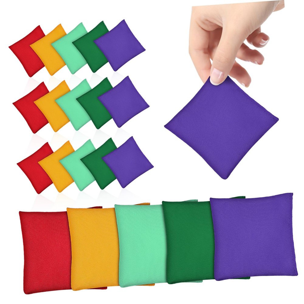 BESPORTBLE 20 Pcs Bean Bags for Toss Games Safe Easy to Use Versatile Outdoor Indoor Fun for Adults for Parties Picnics and Classroom Activities