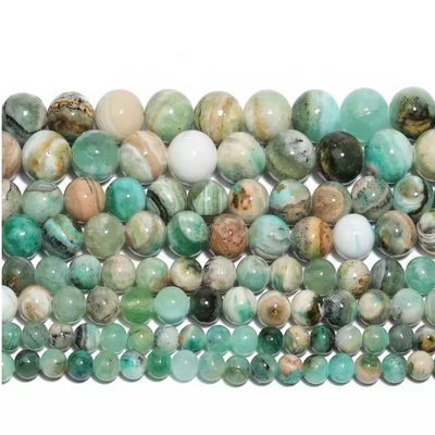 6/8/10/12mm Natural Stone Jade Round Green Calcite Spacer Beads for Making DIY Bracelets Necklace Supplies,Green Calcite,6mm 61pcs Beads