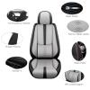 Cscevt Leather Seat Covers for Jaguar XF 2009-2024,Premium Car Seat Covers Front Set,Waterproof Car Seat Protectors with Airbag,Comfort Interior Cover Seats for Cars(Black+Grey) view 3