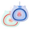 BESPORTBLE 2pcs Portable Wash Basin for Boys and Girls Boy Girl Newborn Foldable Washbasin Strap Adorable Cartoon Design Green view 1