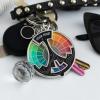 Zhuaguo Color Fidget Enamel Pin, Color Fidget Wheel for Artists, 3 in 1 Pin & Keychain & Magnet Anxiety Relief Badge (1Pcs) view 2