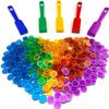 Dacefloy Magnetic Wand and Bingo Chips Set (5 Packs) - STEM Science Kit with Multicolored Transparent Discs for Kids Learning, Family Game Night & School Activities view 1