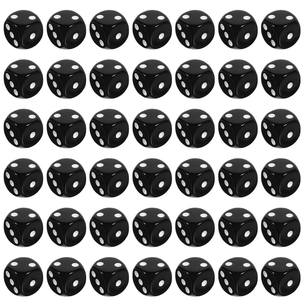 BESPORTBLE 1set Acrylic Board Game Dice Six Sided Gaming Props for Tabletop Games Lightweight Design 50pcs