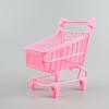 Toddmomy 2 Pack Mini Pink Shopping Cart Desktop Organizer, Cute Plastic Miniature Grocery Cart for Kids Play, Office Desk Accessories, Party Favor Gift view 2