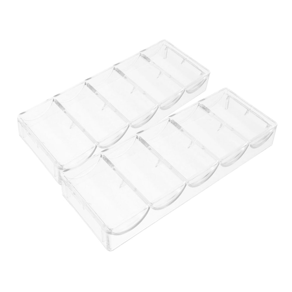 BESPORTBLE 2pcs Portable Poker Chip Tray Storage Organizer for Poker Chips Wear-resistant Design for Game and Parties