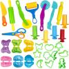 Unleash Creativity with 23 Pcs Play Dough Tools Sets and 6 Unique Dino Molds Dough Toys Accessories Set Whit 5 Bright Color Clays. view 1