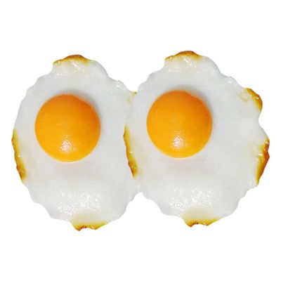 Parliky 2Pcs Realistic Fried Egg Props for Food Decoration Fake Eggs for Kitchen Display Fun Party Decorations Educational Play Food Models for Convenient Imitation Eggs