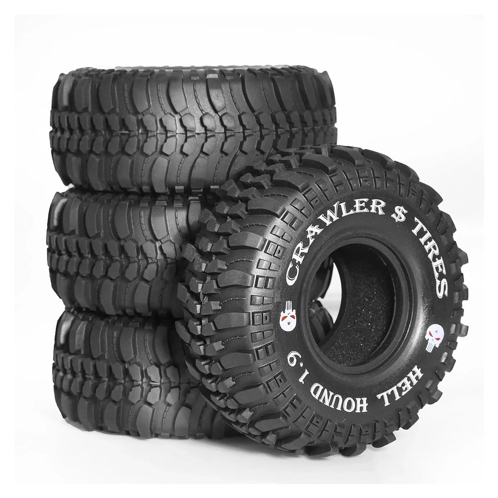4PCS 118mm 1.9" Soft Rubber Tire Tyre Compatible with 1/10 RC Crawler Car SCX10 Pro TRX4 RC4WD D90 Redcat