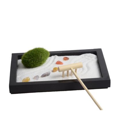 Yardwe Zen Sand Table Decorations Meditation Garden Miniature Landscape for Desktop Office Home Decor