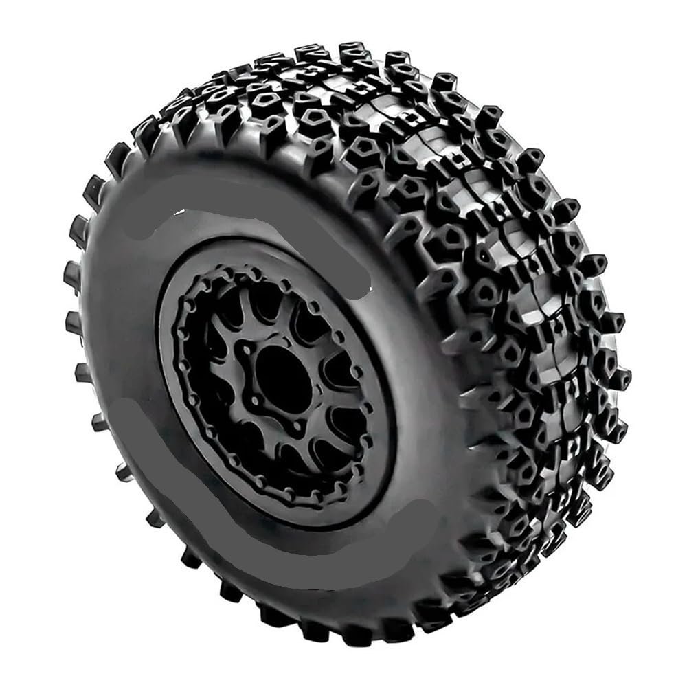 4pcs 112mm 1/10 Short Course Truck Tires Tyre With 12mm Hex(Yellow)