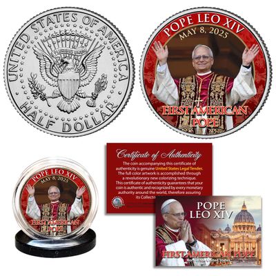 Pope Leo XIV 2025 First American Pope Genuine U.S. JFK Kennedy Half Dollar Coin