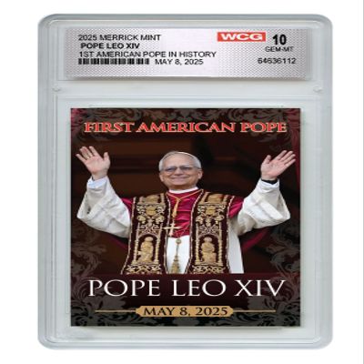 2025 Pope Leo XIV Official Trading Card 1st American Pope Ever Historic - Certified Gem Mint 10