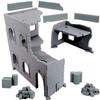 Tabletop Terrain Two-Story Building Ruins 10 Piece Set Plus 1 Bonus Piece with 2 Building Ruins, 4 Jersey Barricades, 2 Block/Brick Piles, 1 Three Oil Drums Cluster, and 1 Oil Barrel with Wooden Crate view 1