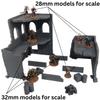 Tabletop Terrain Two-Story Building Ruins 10 Piece Set Plus 1 Bonus Piece with 2 Building Ruins, 4 Jersey Barricades, 2 Block/Brick Piles, 1 Three Oil Drums Cluster, and 1 Oil Barrel with Wooden Crate view 2