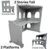 Tabletop Terrain Two-Story Building Ruins 10 Piece Set Plus 1 Bonus Piece with 2 Building Ruins, 4 Jersey Barricades, 2 Block/Brick Piles, 1 Three Oil Drums Cluster, and 1 Oil Barrel with Wooden Crate view 4
