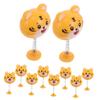 ABOOFAN 10PCS Adorable Tiger Shaking Head Motorcycle Helmet Decor Vibrant Head Cartoon Animal Figures for Electric Scooter and Motorcycle Accessories view 1