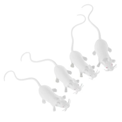 Abaodam 4pcs Realistic Mouse Toy Set for Boys and Girls Fake Rat for Halloween Decorations Interactive Prank Mice Educational Science Model Creepy Simulation Toy for Parties