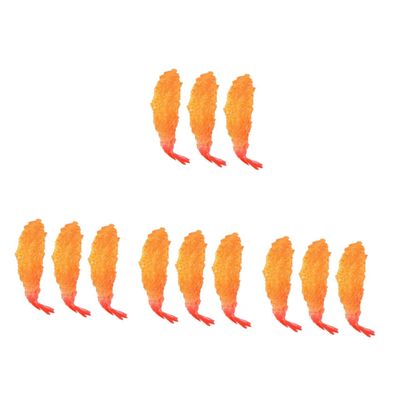 BESPORTBLE 4sets 3pcs Lifelike Tempura Shrimp Model Realistic Fake Food for Kitchen Decoration Restaurant Props and Display Craft for Parties and Museums 3pcs*4