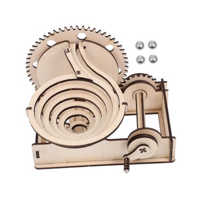 BESPORTBLE 1 Set DIY Wooden Marble Run Puzzle Hand Cranking Track for Safe and Educational Game to Enhance Coordination and Parent Interaction