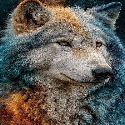 500 Piece Jigsaw Puzzle for Adults Colorful Fantasy Wolf Portrait Challenging and Mystic Puzzle Game for Adults Art Lovers Wall Decor Gift Family Game Night Fun