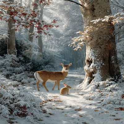 1000 Piece Puzzle for Adults Winter Forest Deer Rabbit A Challenging and Peaceful Jigsaw Game for Nature Lovers Fun Wall Art and Family Night Gift Idea