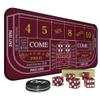 iEsstros Craps Table Top Set Craps Mat 70" x 35" Craps Table Mat Craps Table Top Mat with 5 Craps Casino Craps ON/Off Poker Button Storage Bag Craps Game Layout-Red view 1