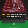 iEsstros Craps Table Top Set Craps Mat 70" x 35" Craps Table Mat Craps Table Top Mat with 5 Craps Casino Craps ON/Off Poker Button Storage Bag Craps Game Layout-Red view 4