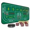 iEsstros Craps Table Top Set Craps Mat 70" x 35" Craps Table Mat Craps Table Top Mat with 5 Craps Casino Craps ON/Off Poker Button Storage Bag Craps Game Layout-Green view 1