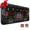 iEsstros Craps Table Top Set Craps Mat 35" x 16" Mini Craps Table Mat Craps Table Top Mat with 2 Casino Dice Craps Game Layout Casino Games for Adults-Black view 1