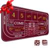 iEsstros Craps Table Top Set Craps Mat 35" x 16" Mini Craps Table Mat with 2 Casino Dice Craps Game Layout Casino Games for Adults-Red view 1