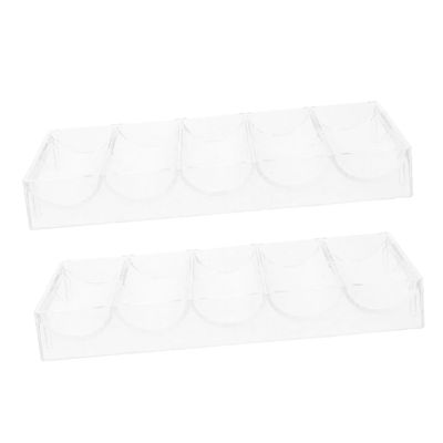 CVUTOVO 2pcs Sturdy Acrylic Poker Chip Case Poker Chip Box Holder Tray Storage Accessories