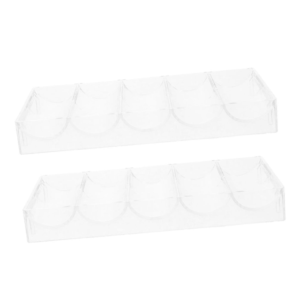 CVUTOVO 2pcs Sturdy Acrylic Poker Chip Case Poker Chip Box Holder Tray Storage Accessories