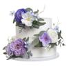 YYHUAWU 3Pcs Cake Toppers Artificial Flowers Cake Decorations, Pre Made Cake Toppers, Artificial Rose Cake Decorations for Wedding Birthday Baptism Party Bridal or Baby Shower Party Supplies view 1