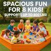 85"x78" Octagon Wooden Sandbox with Waterproof Cover & Liner, Large Outdoor Sandpit with Benches, Fir Wood Sand Box for Kids Backyard Play, Weather-Resistant, Natural view 4