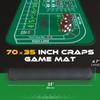 iEsstros Craps Table Top Set Double Dealer Craps Mat 70" x 35" Craps Table Top Mat with 5 Casino Dice Casino Craps Stick 100 Poker Chips Craps ON/Off Poker Button Storage Bag-Green view 4