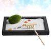 BESPORTBLE Zen Garden Sand Table Decoration with Simulation Moss and Rake Miniature Desktop Landscape for Relief and Peaceful Home Office Decor view 4