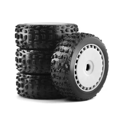 4pcs 116mm 1/8 RC Off-Road Buggy Tires 17mm Hex for RC Car(WHITE)