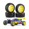 4PC Wear-Resistant Off Road Tires Plastic Rim Rubber Tyre Compatible with 1:10 RC Car 94107 94166 94106 94155 144001(Yellow) view 2