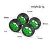 4PC Wear-Resistant Off Road Tires Plastic Rim Rubber Tyre Compatible with 1:10 RC Car 94107 94166 94106 94155 144001(Yellow) view 4