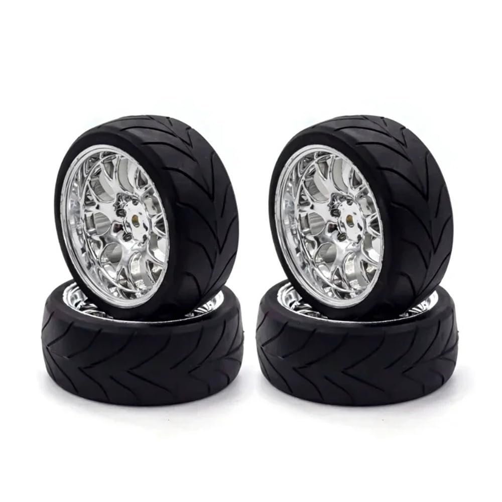 1/10 On Road Tires & Wheels Rims 12mm Hex Hub for RC Touring Car Tyre(4-Pack)