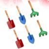 HEMOTON 2 Pcs Garden Tool Iron Hand Tools with Wooden Handles Includes Trowel Rake and Shovel Fun Gardening Boys Random Color view 4