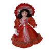 12-inch Porcelain Doll with Elegant Display Stand, Red view 1