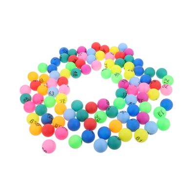 MUSISALY 100pcs Colorful Bingo Balls Set for Parties Numbered 1-100 Plastic Lottery Balls Fun Game Accessories for Raffles and Bingo Events