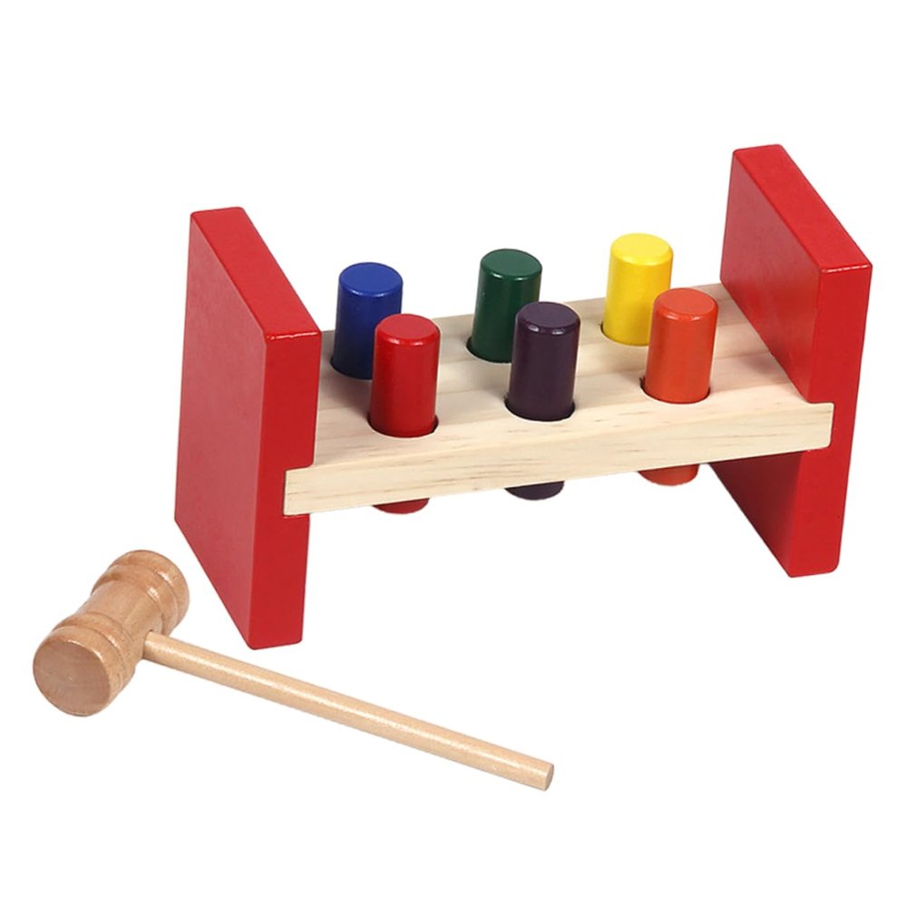 LIOOBO 1 Set Wooden Pounding for Color Recognition for Early Education Safe and Wooden Material Enhances Hand Skills and Cognitive Development