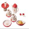 Coolcapis Strawberry teapot and cup set view 1