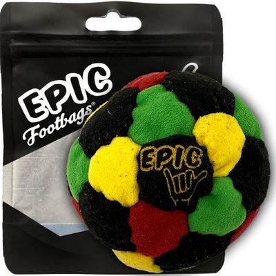 Epic Footbags Classic Foot Bag, Great Gift and Healthy Fun for Adults and Kids, Rasta