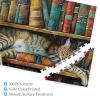 Cafemira Wooden Jigsaw Puzzle 500 Pcs for Adult,Cat Sleeps On The Bookshelf,Hands On Assembly of Your Home Decor Wall Art,Relieve Stress and Enjoy The Fun of Solving Puzzles,Gift for Pet Lovers view 4