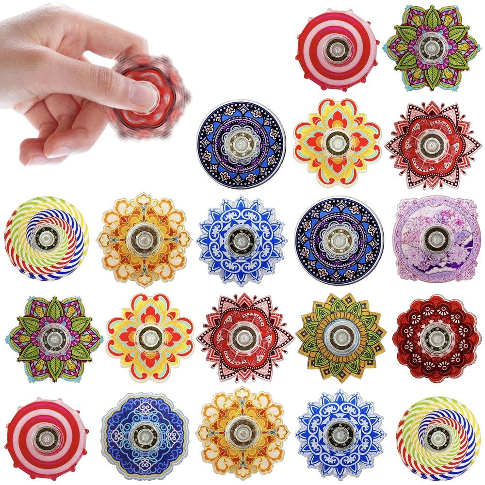 60 Pcs Mini Fidget Spinners for Party Favors, Fidget Toys Bulk for Classroom Prizes, Easter Basket Stuffers, Kids Adults Stress Relief Sensory Toys Christmas Valentine Gifts